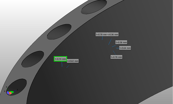 3D модель с тонкими стенками 3D модель с обозначенными размерами
