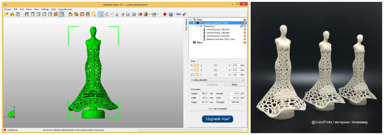 Напечатанная на 3D принтере модель премии из полиамида Уроки по 3D моделированию и печати